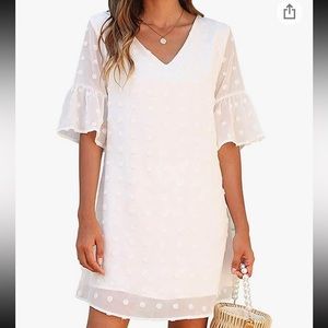 Whit half sleeve dress